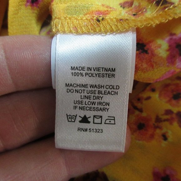 1.STATE size L Orange and Hot pink floral sheer top with banded bottom - Picture 14 of 15